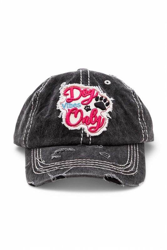 Dog Vibe Only Embroidered Vintage Cotton Cap - Shop Style & More | Fresh Looks, Everyday Deals & Free Shipping