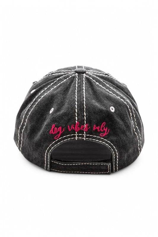 Dog Vibe Only Embroidered Vintage Cotton Cap - Shop Style & More | Fresh Looks, Everyday Deals & Free Shipping