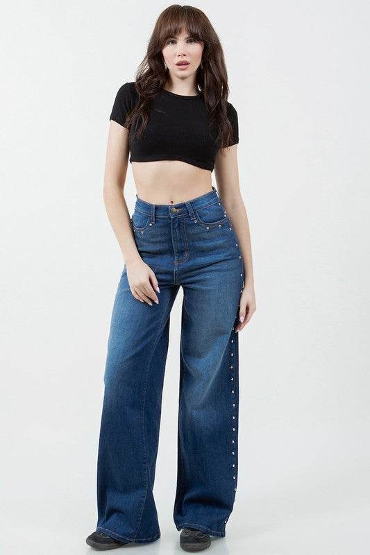 Camila Studded Wide Leg Jean - Shop Style & More | Fresh Looks, Everyday Deals & Free Shipping