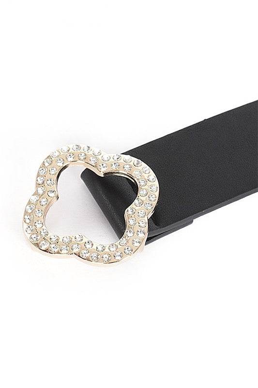 Plus Size Clover Crystal Buckle Belt - Shop Style & More | Fresh Looks, Everyday Deals & Free Shipping