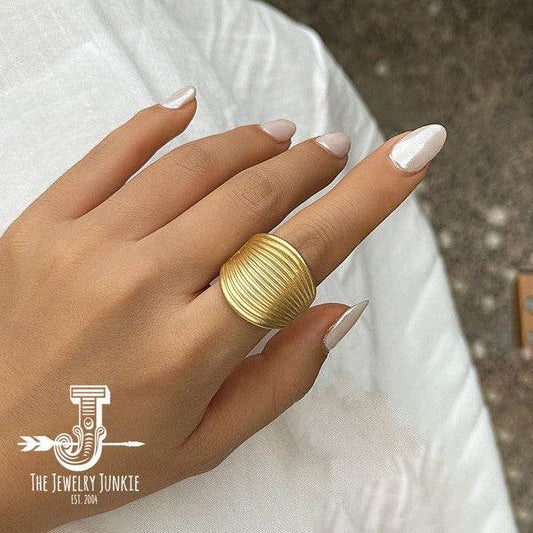 Matte Gold Electroplate Cuff Ring - Shop Style & More | Fresh Looks, Everyday Deals & Free Shipping