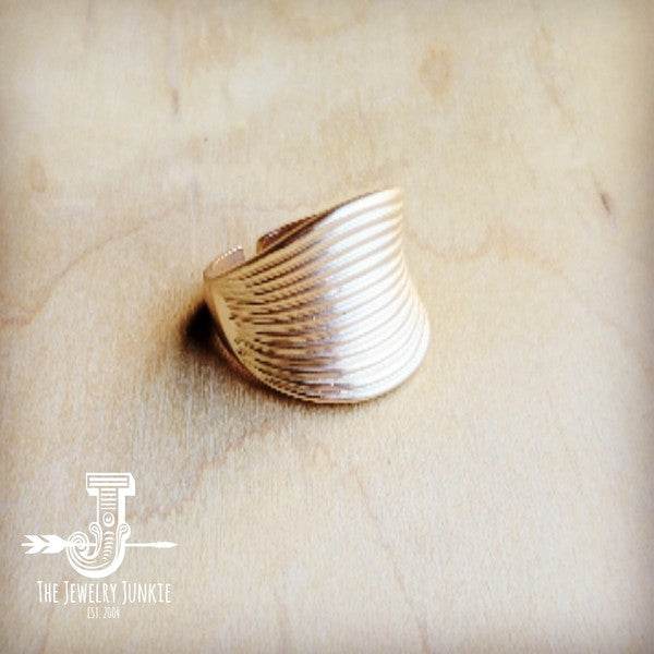 Matte Gold Electroplate Cuff Ring - Shop Style & More | Fresh Looks, Everyday Deals & Free Shipping