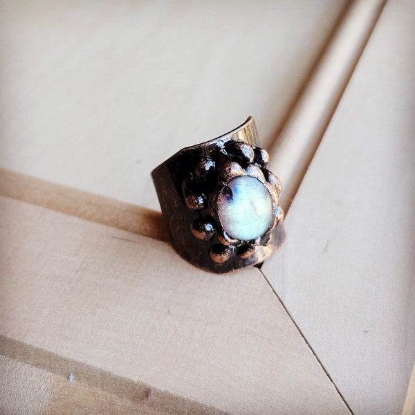 Labradorite Cuff Ring in Antique Copper - Shop Style & More | Fresh Looks, Everyday Deals & Free Shipping