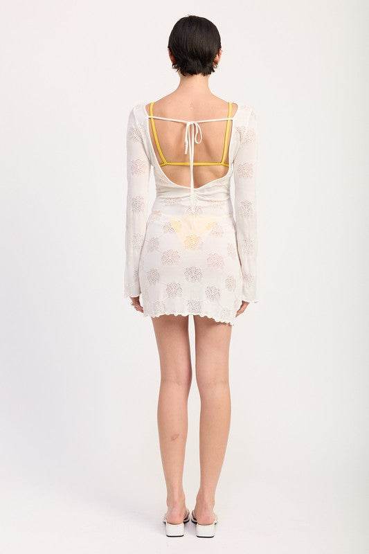 MINI OPEN BACK LONG SLEEVE DRESS - Shop Style & More | Fresh Looks, Everyday Deals & Free Shipping