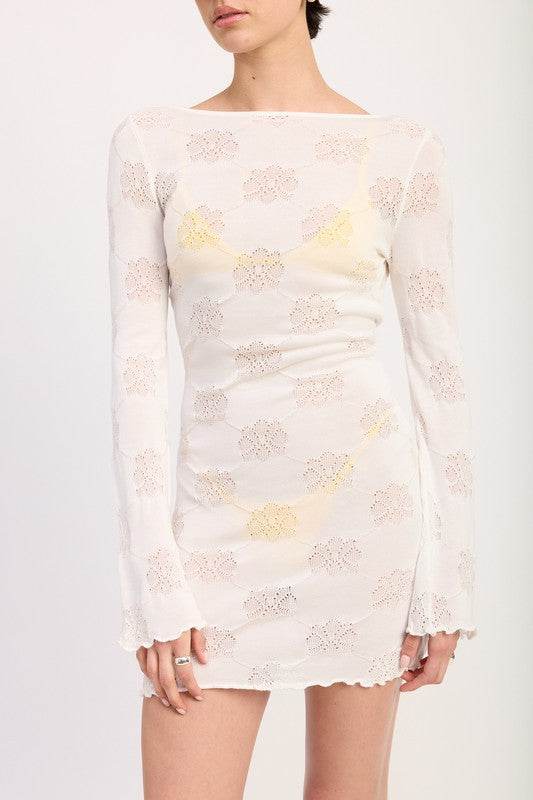 MINI OPEN BACK LONG SLEEVE DRESS - Shop Style & More | Fresh Looks, Everyday Deals & Free Shipping