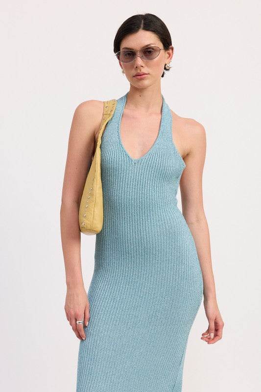 KNIT HALTER BODYCON MIDI DRESS - Shop Style & More | Fresh Looks, Everyday Deals & Free Shipping