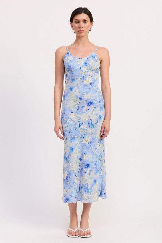FLORAL SATIN SLIP MIDI DRESS - Shop Style & More | Fresh Looks, Everyday Deals & Free Shipping