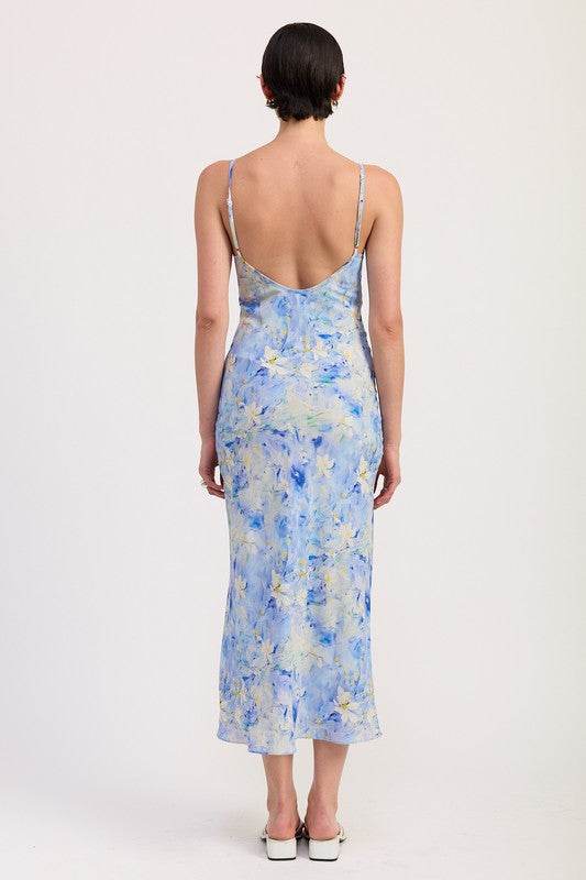 FLORAL SATIN SLIP MIDI DRESS - Shop Style & More | Fresh Looks, Everyday Deals & Free Shipping