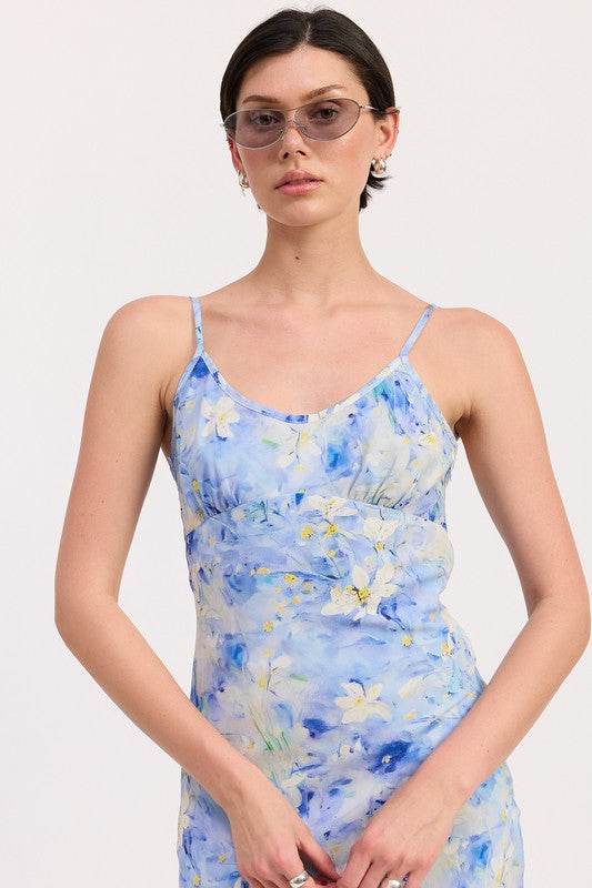 FLORAL SATIN SLIP MIDI DRESS - Shop Style & More | Fresh Looks, Everyday Deals & Free Shipping
