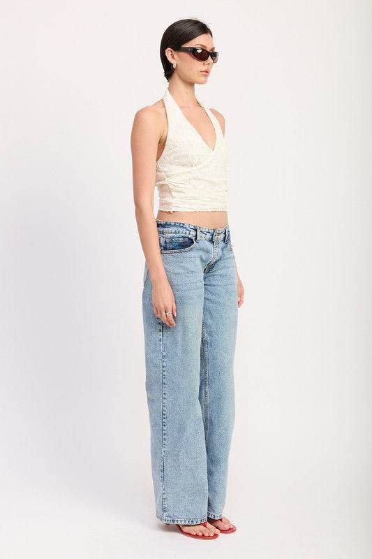 CROPPED HALTER TOP WITH LACE DETAIL - Shop Style & More | Fresh Looks, Everyday Deals & Free Shipping