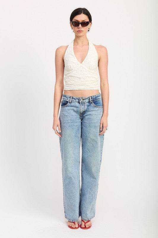 CROPPED HALTER TOP WITH LACE DETAIL - Shop Style & More | Fresh Looks, Everyday Deals & Free Shipping