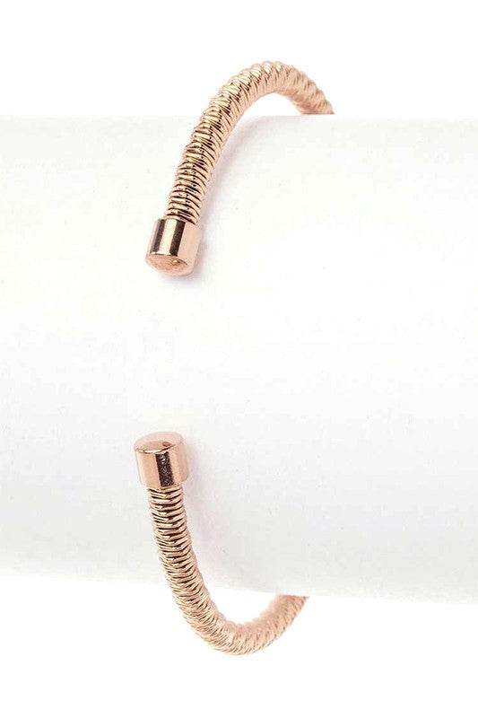Textured Stainless Steel Adjustable Cuff Bangle - Shop Style & More | Fresh Looks, Everyday Deals & Free Shipping