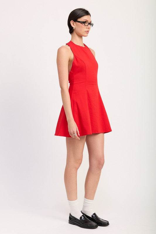 HALTER NECK MINI DRESS WITH OPEN BACK - Shop Style & More | Fresh Looks, Everyday Deals & Free Shipping