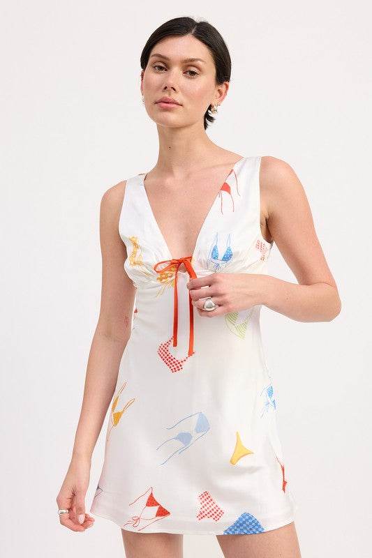 BIKINI PRINT SATIN MINI DRESS - Shop Style & More | Fresh Looks, Everyday Deals & Free Shipping