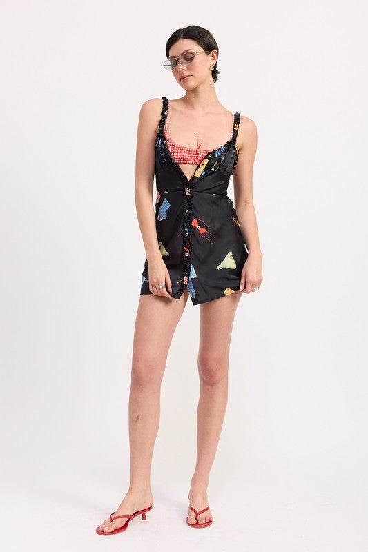 SATIN BUTTON UP BIAS CUT MINI DRESS - Shop Style & More | Fresh Looks, Everyday Deals & Free Shipping