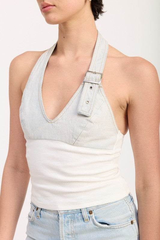 CONTRASTED HALTER NECK TOP - Shop Style & More | Fresh Looks, Everyday Deals & Free Shipping