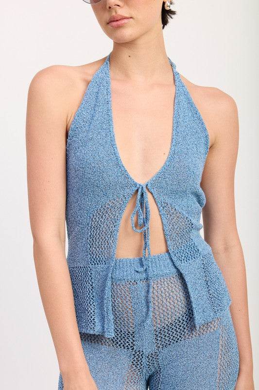 CROCHET HALTER TIE FRONT TOP - Shop Style & More | Fresh Looks, Everyday Deals & Free Shipping