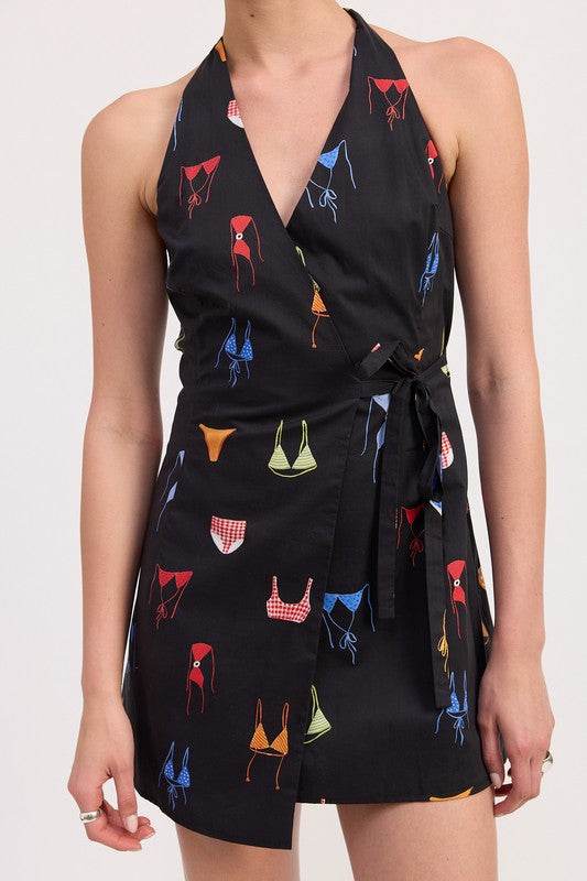 WRAPPED HALTER NECK MINI DRESS - Shop Style & More | Fresh Looks, Everyday Deals & Free Shipping