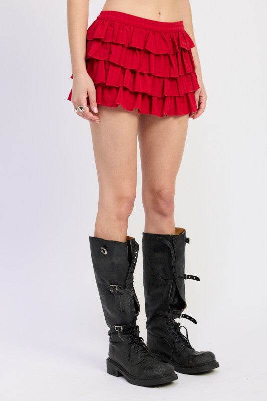 TIERED RUFFLE MINI SKIRT - Shop Style & More | Fresh Looks, Everyday Deals & Free Shipping