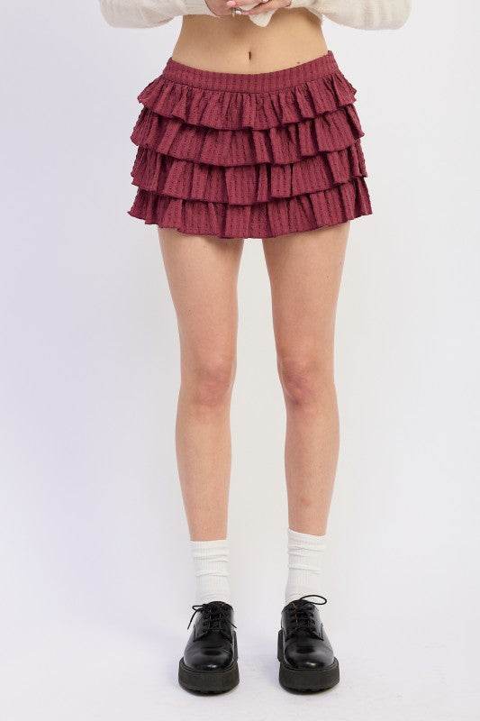 TIERED RUFFLE MINI SKIRT - Shop Style & More | Fresh Looks, Everyday Deals & Free Shipping