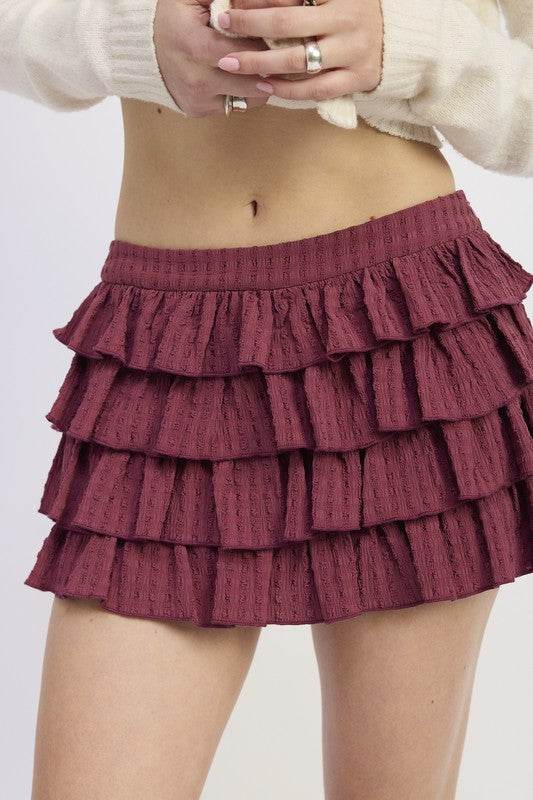 TIERED RUFFLE MINI SKIRT - Shop Style & More | Fresh Looks, Everyday Deals & Free Shipping