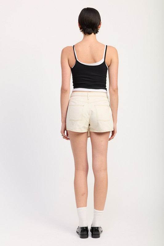 ASYMMETRICAL FOLD OVER DENIM SKORT - Shop Style & More | Fresh Looks, Everyday Deals & Free Shipping