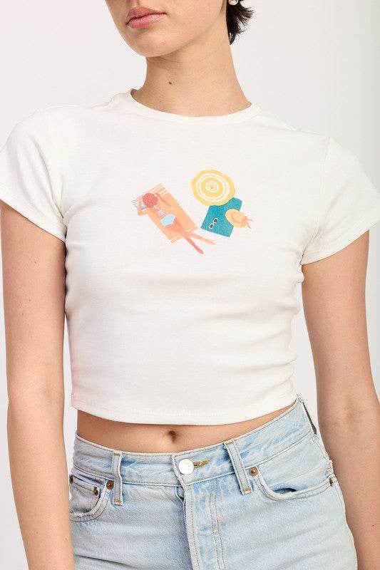 EMBROIDERED GRAPHIC BABY TEE - Shop Style & More | Fresh Looks, Everyday Deals & Free Shipping