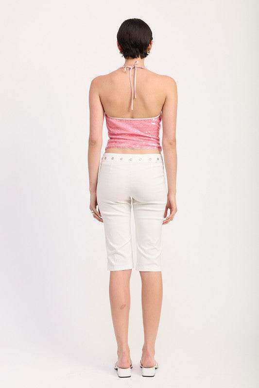 SEQUIN HALTER TOP WITH CONTRAST TRIM - Shop Style & More | Fresh Looks, Everyday Deals & Free Shipping