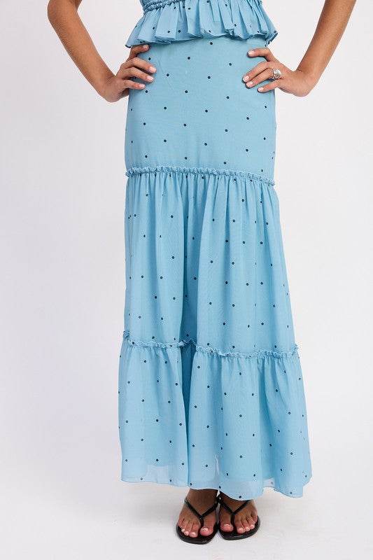 TIERED RUFFLE MIDI SKIRT - Shop Style & More | Fresh Looks, Everyday Deals & Free Shipping