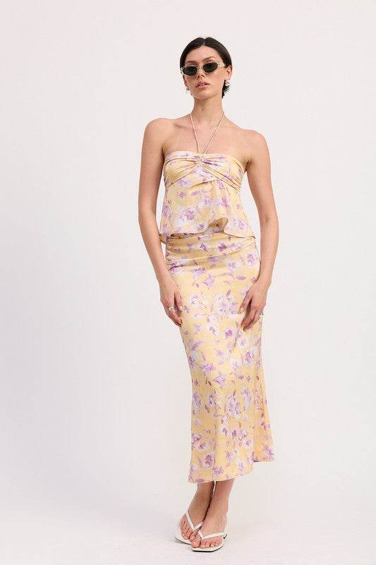 FLORAL STRAPLESS RUCHED HALTER TOP - Shop Style & More | Fresh Looks, Everyday Deals & Free Shipping