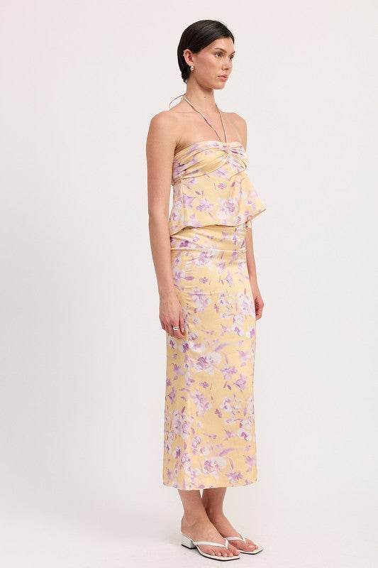 FLORAL STRAPLESS RUCHED HALTER TOP - Shop Style & More | Fresh Looks, Everyday Deals & Free Shipping