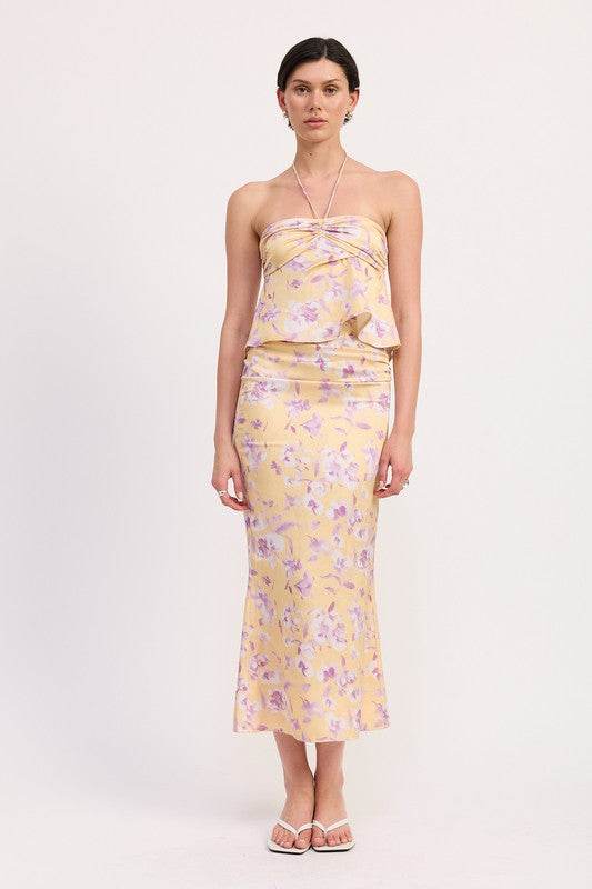 FLORAL STRAPLESS RUCHED HALTER TOP - Shop Style & More | Fresh Looks, Everyday Deals & Free Shipping