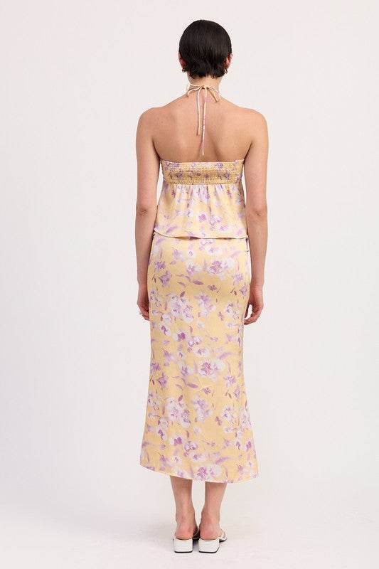 FLORAL STRAPLESS RUCHED HALTER TOP - Shop Style & More | Fresh Looks, Everyday Deals & Free Shipping