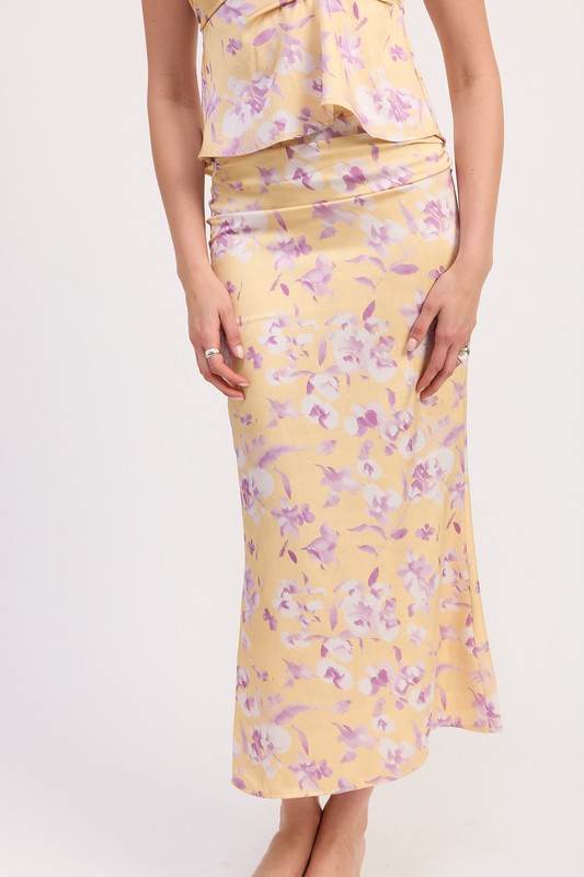 FLORAL PRINT RUCHED MIDI SKIRT - Shop Style & More | Fresh Looks, Everyday Deals & Free Shipping