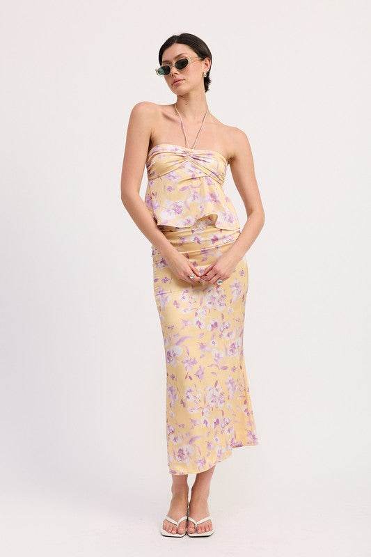 FLORAL PRINT RUCHED MIDI SKIRT - Shop Style & More | Fresh Looks, Everyday Deals & Free Shipping
