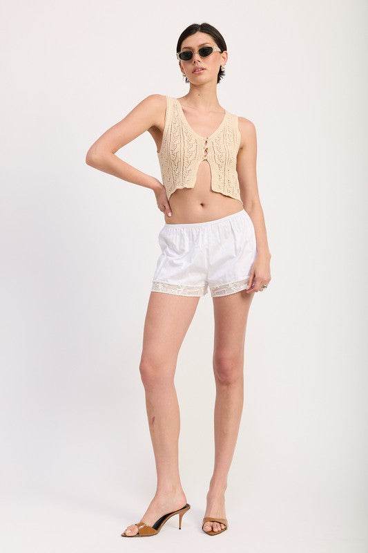 CROCHET BUTTON FRONT VEST TOP - Shop Style & More | Fresh Looks, Everyday Deals & Free Shipping
