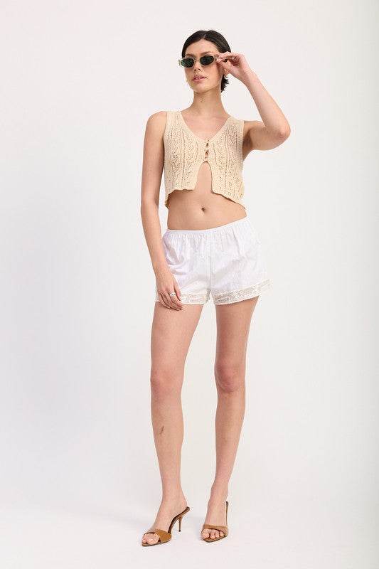 CROCHET BUTTON FRONT VEST TOP - Shop Style & More | Fresh Looks, Everyday Deals & Free Shipping