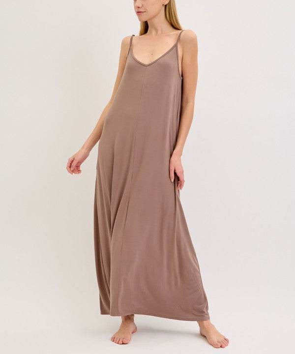 BAMBOO BRA INSERT SHOULDER STRAP MAXI DRESS - Shop Style & More | Fresh Looks, Everyday Deals & Free Shipping