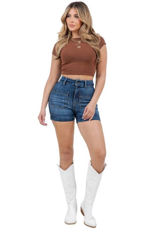 Willow Denim Short in Dark Wash - Shop Style & More | Fresh Looks, Everyday Deals & Free Shipping