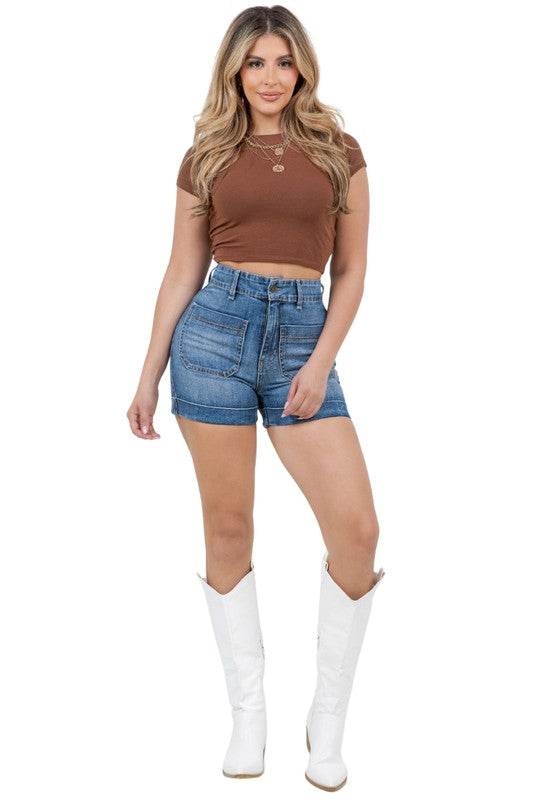 Willow Denim Short in Medium Wash - Shop Style & More | Fresh Looks, Everyday Deals & Free Shipping