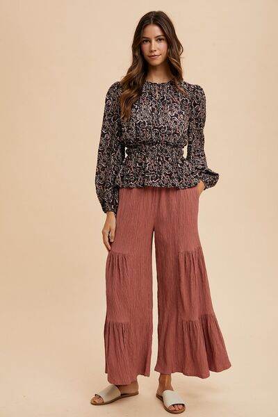 Annie Wear Abstract Print Balloon Sleeve Peplum Blouse - Shop Style & More | Fresh Looks, Everyday Deals & Free Shipping