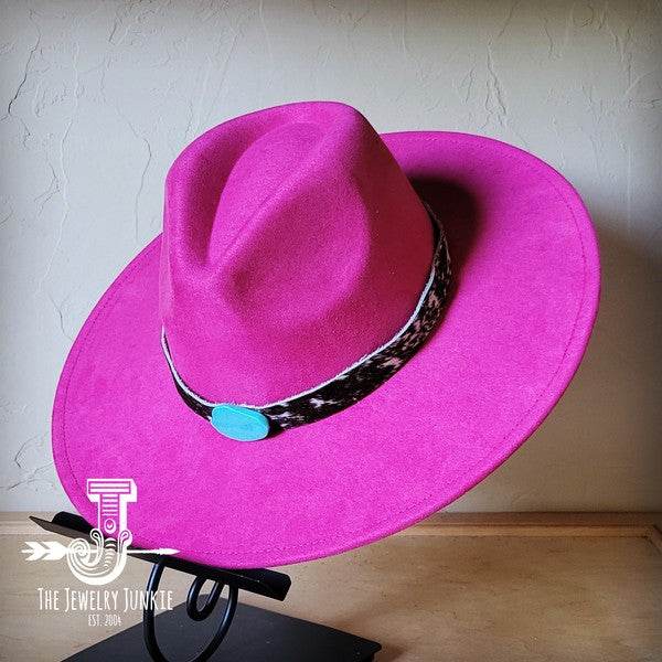 Spotted Hide w/Turq Slab Leather Band Choice Hat - Shop Style & More | Fresh Looks, Everyday Deals & Free Shipping