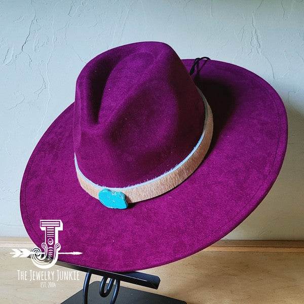 Tan Hide w/Turq Slab Leather Band Choice Hat - Shop Style & More | Fresh Looks, Everyday Deals & Free Shipping