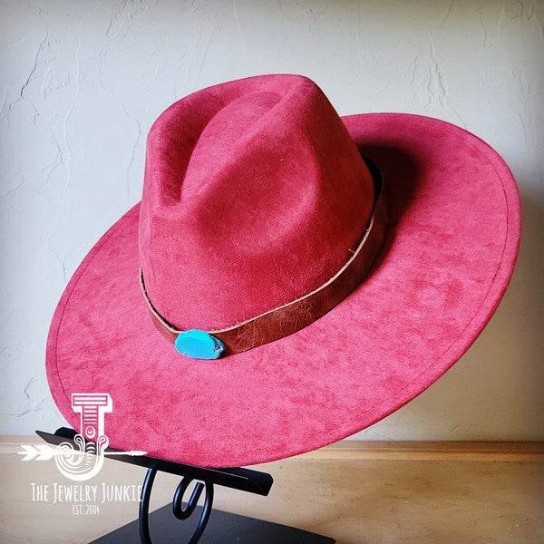 Cognac w/Turq Slab Leather Band Choice Hat - Shop Style & More | Fresh Looks, Everyday Deals & Free Shipping