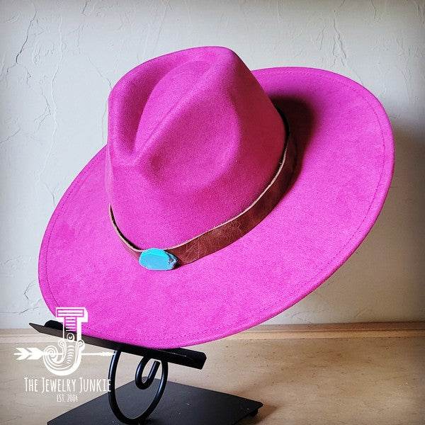 Cognac w/Turq Slab Leather Band Choice Hat - Shop Style & More | Fresh Looks, Everyday Deals & Free Shipping