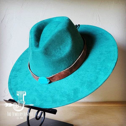 Cognac w/Turq Slab Leather Band Choice Hat - Shop Style & More | Fresh Looks, Everyday Deals & Free Shipping