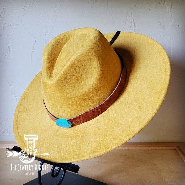 Cognac w/Turq Slab Leather Band Choice Hat - Shop Style & More | Fresh Looks, Everyday Deals & Free Shipping
