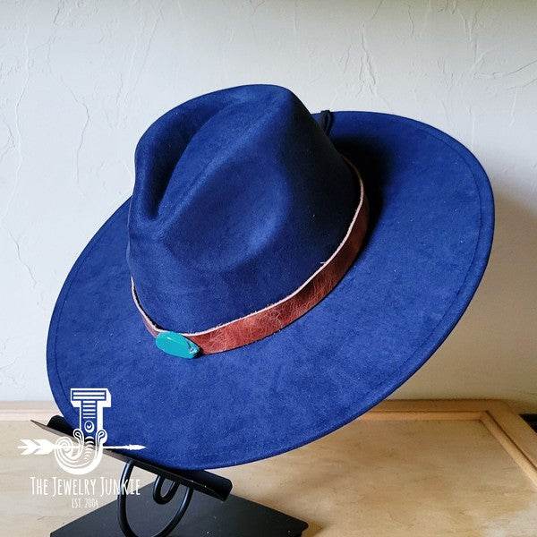 Cognac w/Turq Slab Leather Band Choice Hat - Shop Style & More | Fresh Looks, Everyday Deals & Free Shipping