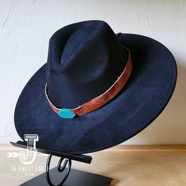 Cognac w/Turq Slab Leather Band Choice Hat - Shop Style & More | Fresh Looks, Everyday Deals & Free Shipping
