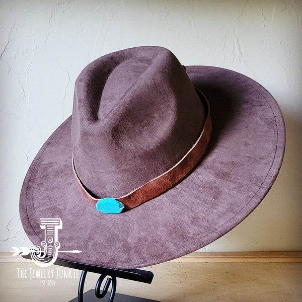 Cognac w/Turq Slab Leather Band Choice Hat - Shop Style & More | Fresh Looks, Everyday Deals & Free Shipping